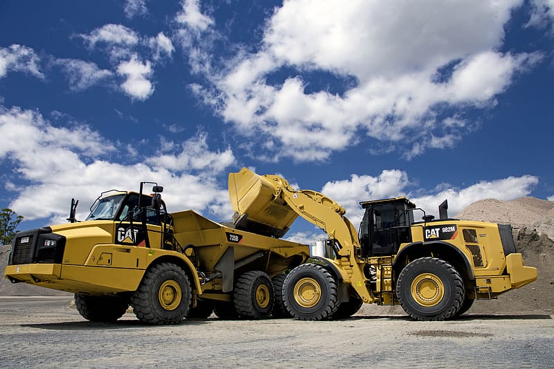 Vehicles Dump Truck Wheel Loader Caterpillar M Caterpillar B Hd Wallpaper Peakpx