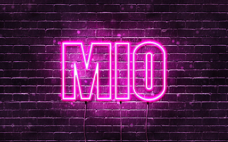 4K free download | Mio with names, female names, Mio name, purple neon ...