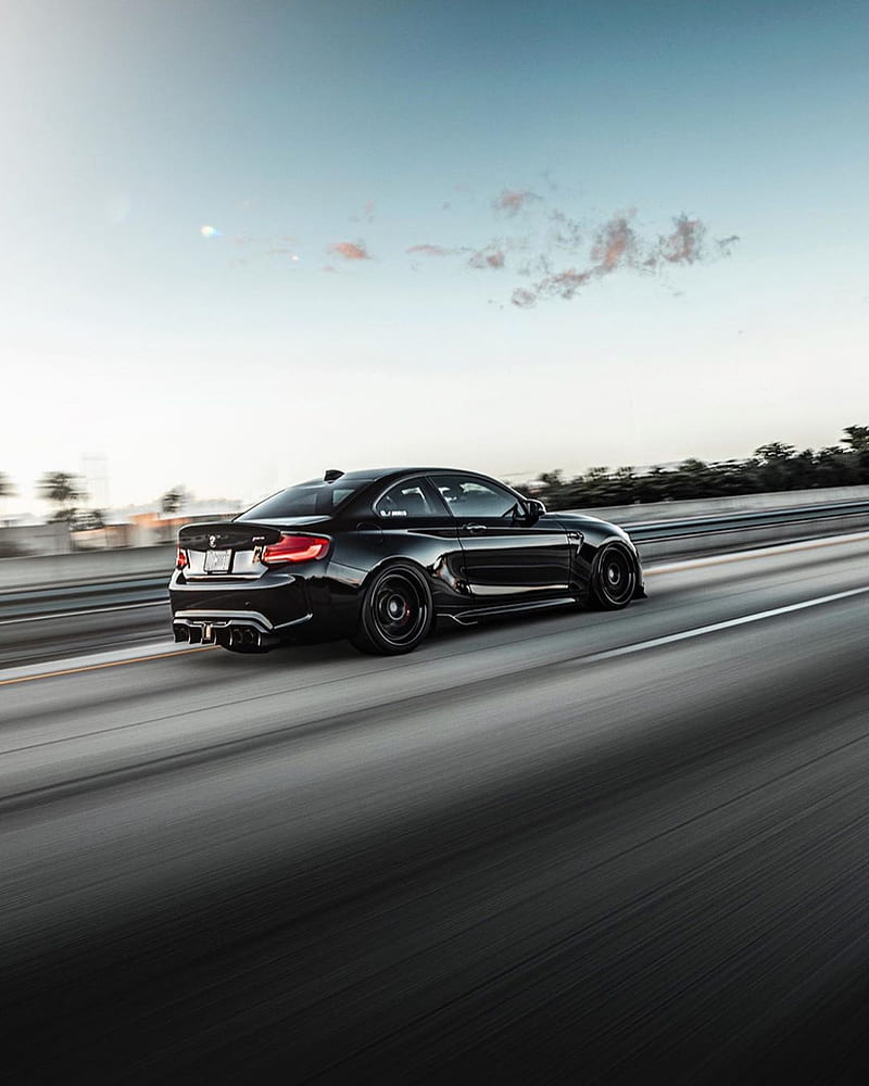 BMW M2, black, car, competition, coupe, f87, m power, tuning, vehicle, HD phone wallpaper