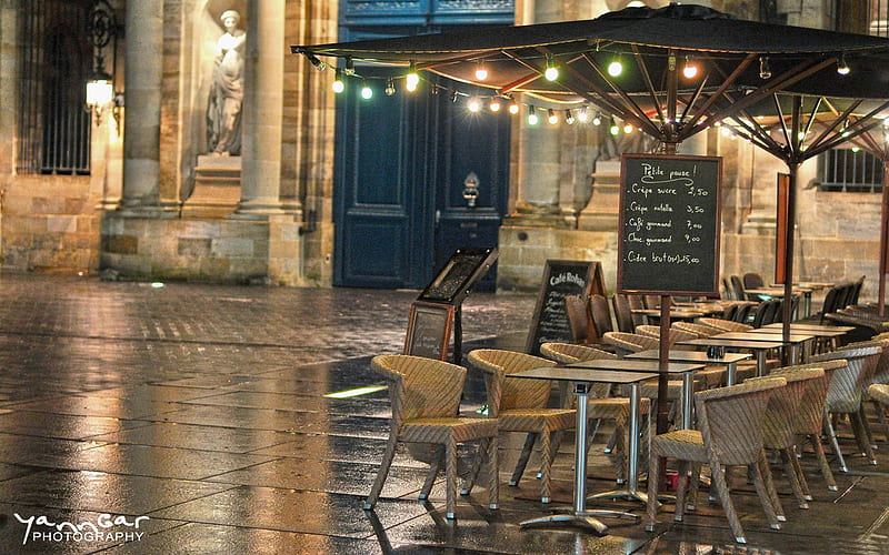 cafe bordeaux-France landscape, HD wallpaper