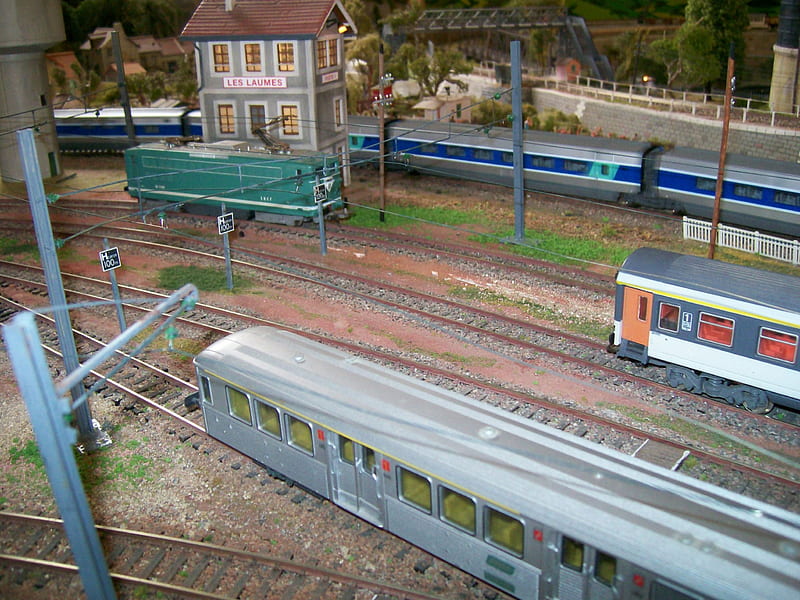 rail club, architecture, locomotive, wagon, rail, trains, miniatures, HD wallpaper