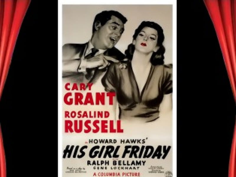 His Girl Friday03, posters, His Girl Friday, classic movies, cary grant, HD wallpaper