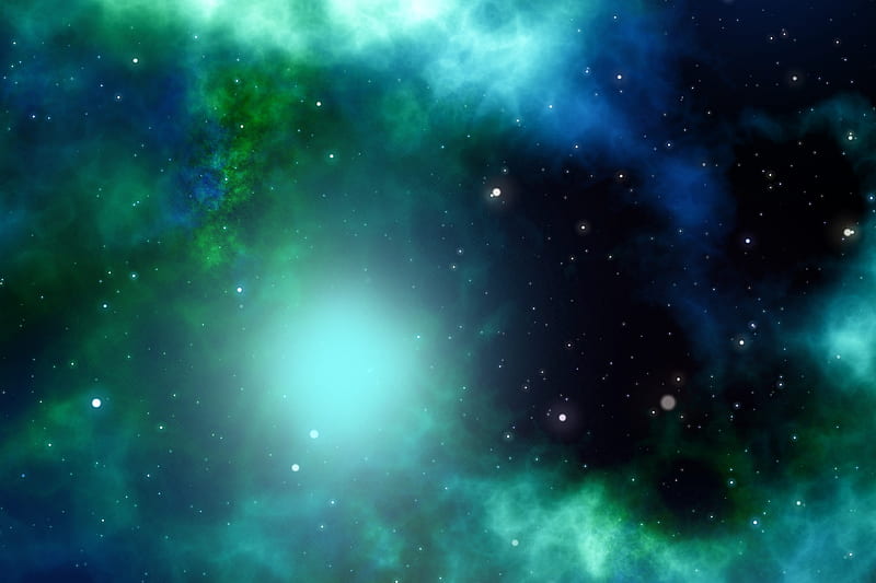 green nebula, stars, cosmos, galaxy, Space, HD wallpaper