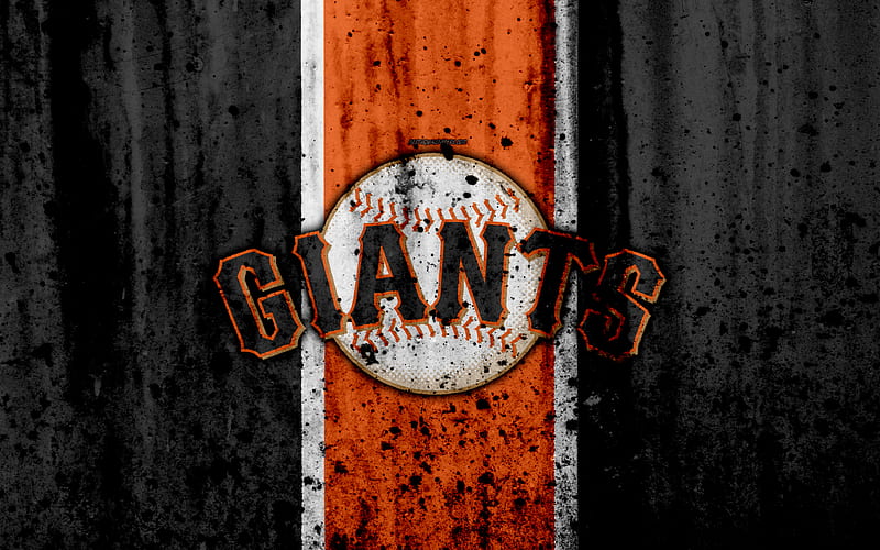 San Francisco Giants, grunge, baseball club, MLB, America, USA, Major League Baseball, stone texture, baseball, HD wallpaper