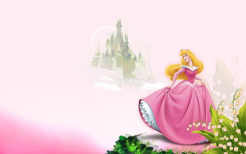 Princess Aurora, dress, sleeping beauty, aurora, blonde, child, princess,  pink, HD wallpaper | Peakpx