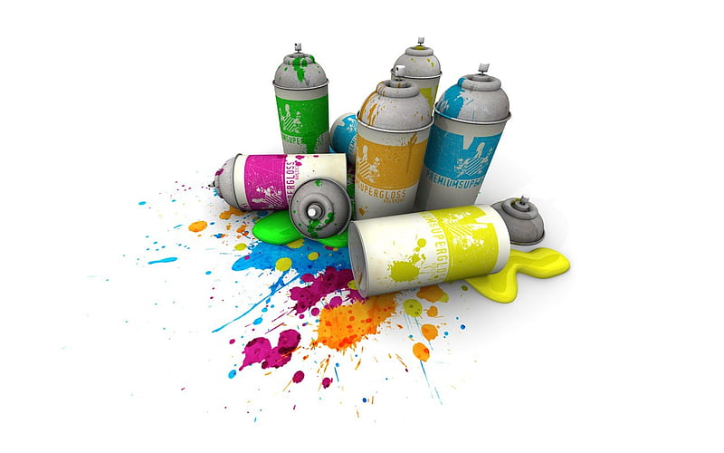 Spray Paint, art, spray, graffiti, cans, HD wallpaper