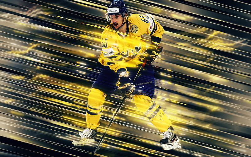 Erik Karlsson, Sweden national hockey team Swedish hockey player, defender, art, Sweden, hockey, Erik Sven Gunnar Karlsson, HD wallpaper