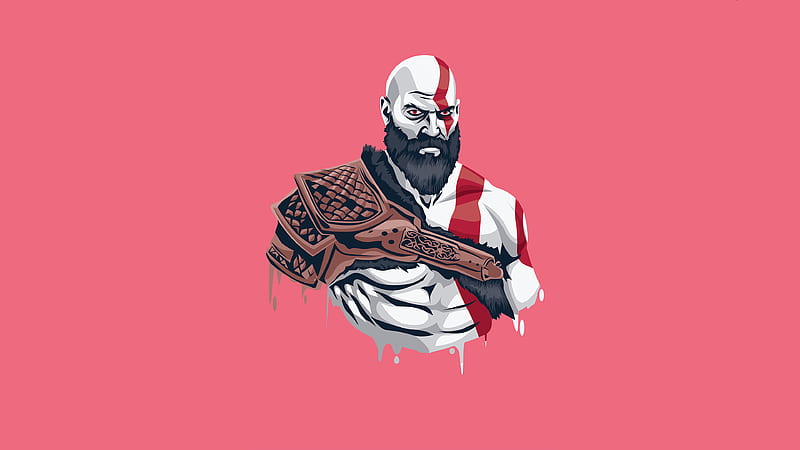 Kratos Minimalism , kratos, games, god-of-war, artwork, minimalism, HD wallpaper