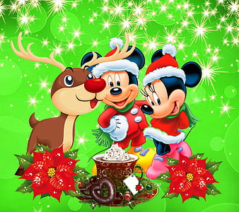 Christmas Mickey Mouse! Free Christmas animated video wallpapers at  www.fabulouswallpaper.com/christmas…