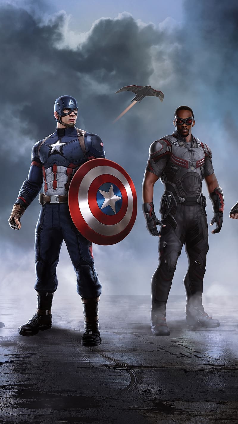 Captain America, Movie, Falcon (Marvel Comics), Steve Rogers, Captain America: Civil War, Sam Wilson, HD phone wallpaper