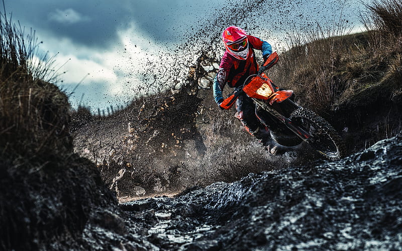 KTM 300 EXC TPI mud, 2019 bikes, extreme, offroad, 300 EXC TPI, Motocross, KTM, HD wallpaper