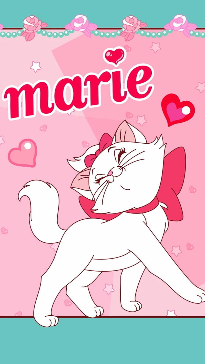 marie, aristocats, cute, disney, girly, pink, white, HD phone wallpaper