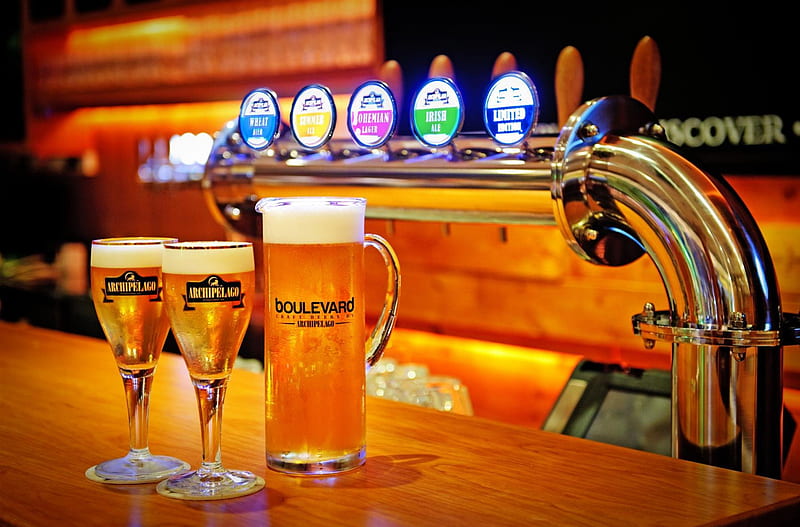 Archipelago Beer, glass, alcohol, foam, drink, beer, HD wallpaper