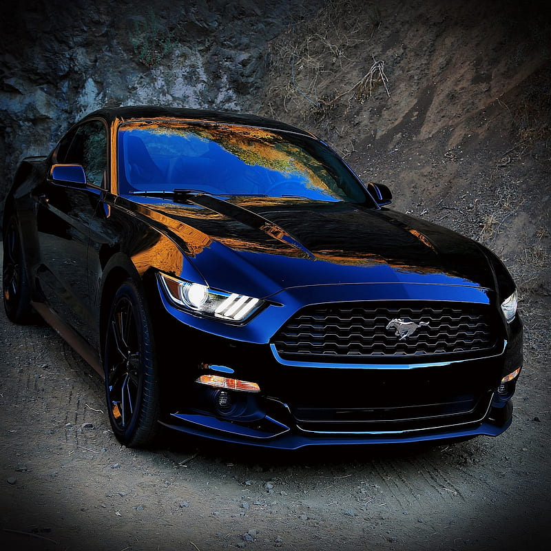 Mustang oscuro, coche, superdeportivo, Fondo de pantalla de teléfono HD | Peakpx