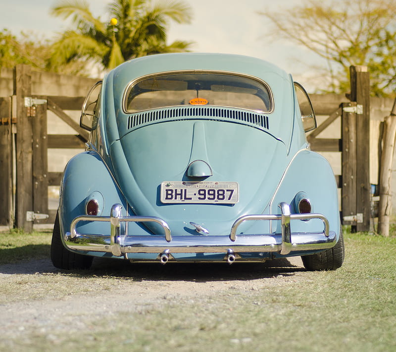 Volkswagen beetle, aircooled, bug, car, fusca, oldschool, vintage, volks, vw, HD wallpaper