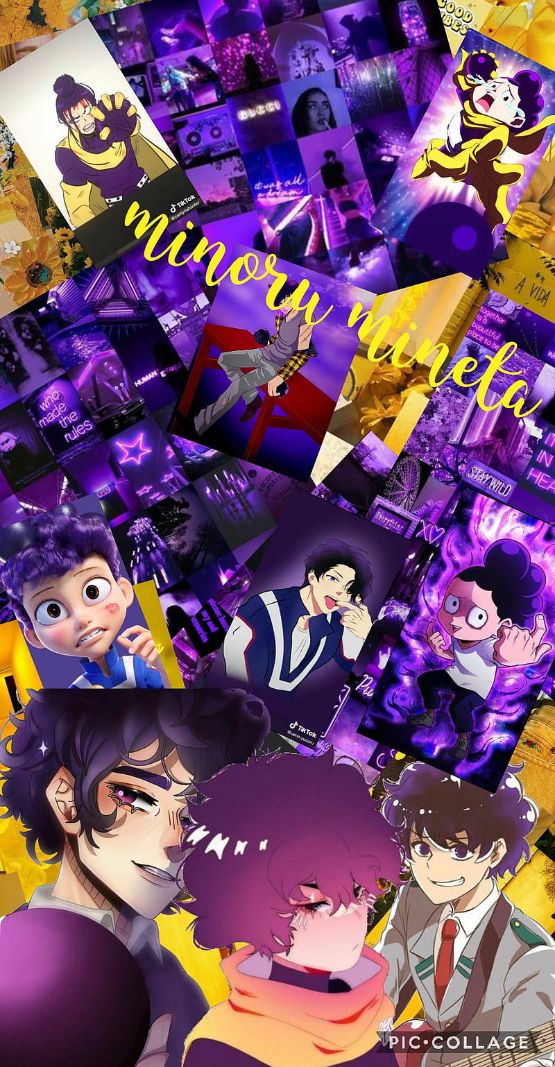 Minoru mineta, mha, yellow, purple, bnha, perv, anime, HD phone wallpaper