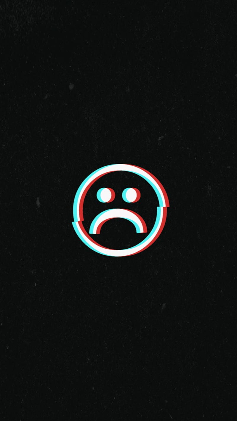 Sad Face, background, black, screen, styles, HD phone wallpaper | Peakpx