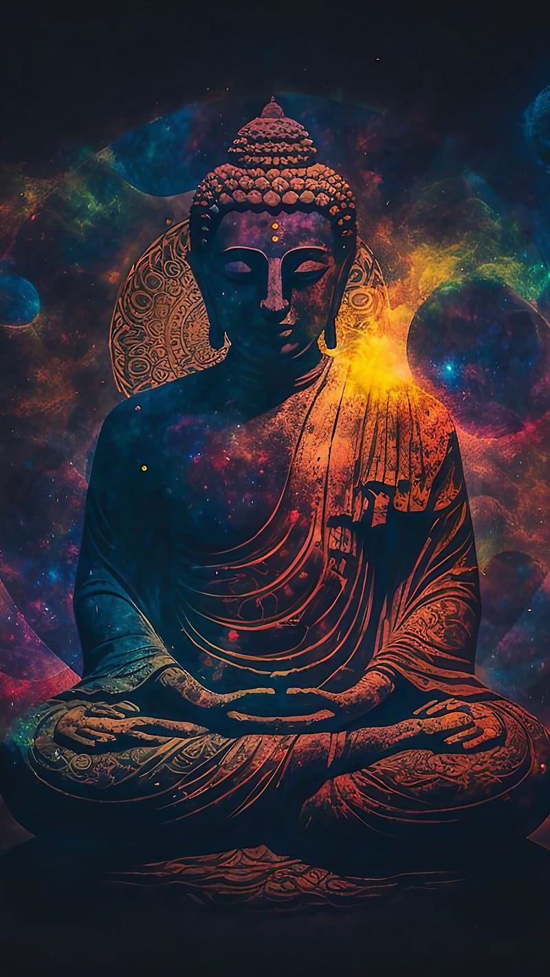 Gautam Buddha , Colorful Statue, siddhartha gautama, lord, HD phone wallpaper