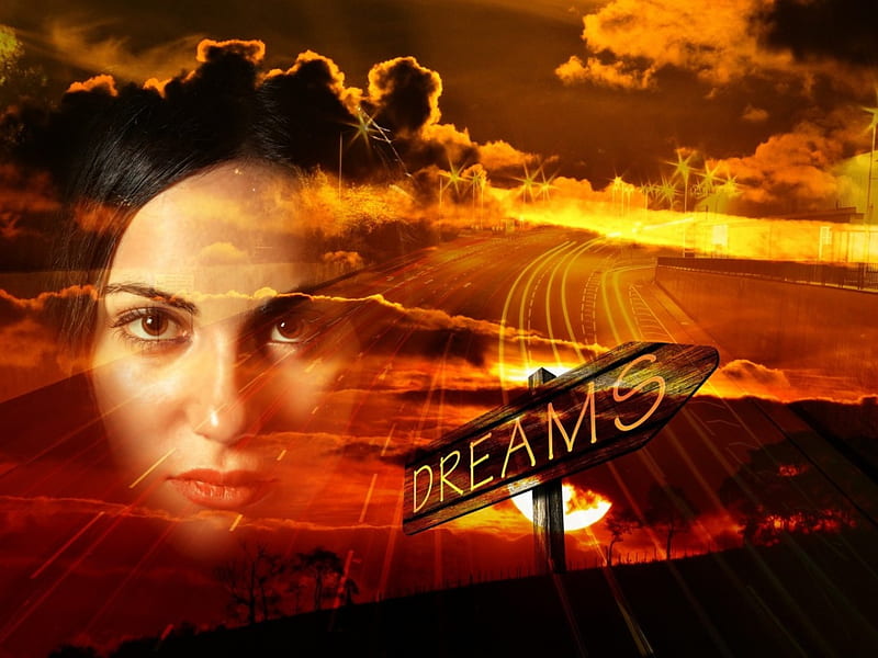 *Dream*, fantasy, face, wishes, clouds, dream, woman, directory, HD wallpaper