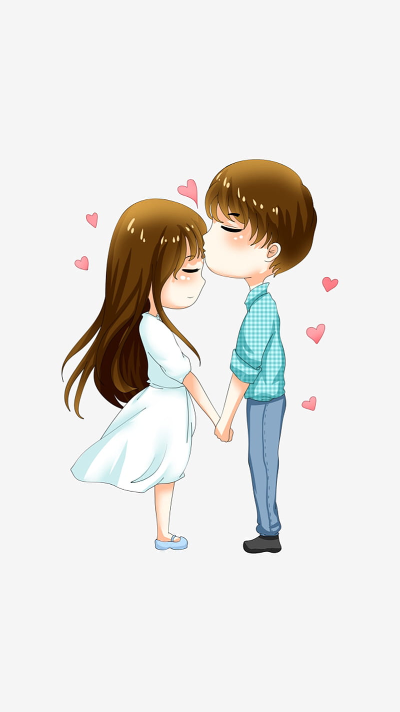 cute cartoon couple in love