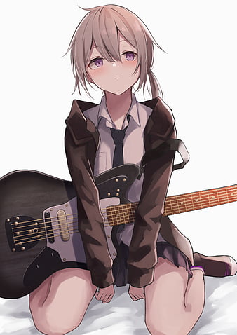 anime punk girl with guitar