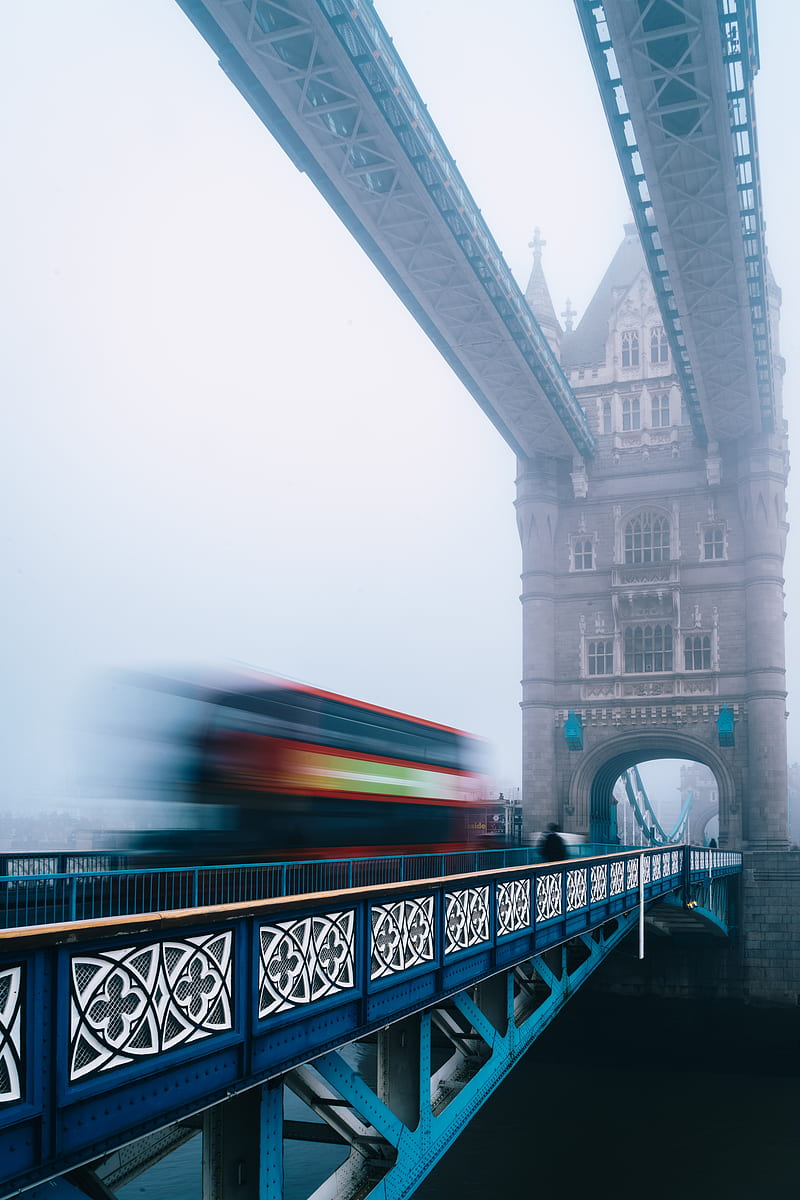 bridge, architecture, building, fog, long exposure, HD phone wallpaper
