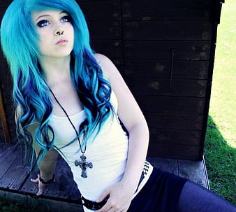 Blue Hair Emo Busty Teens