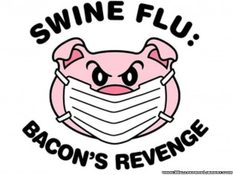 Swine Flu, pig, revenge, bacon, mask, HD wallpaper