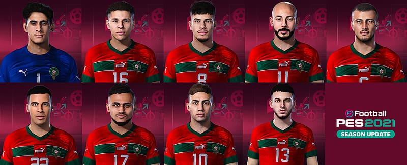PES 2021 Morocco (Qatar World Cup) Facepack, Morocco Football, HD wallpaper