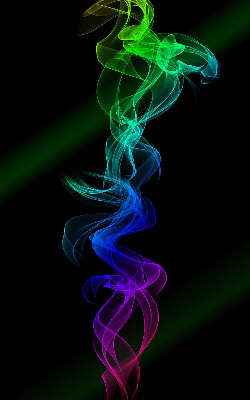 smoke, clots, colorful, entwined, HD phone wallpaper