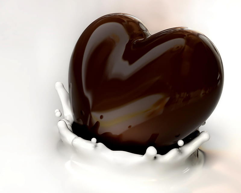 Milk Chocolate, heart, love, HD wallpaper