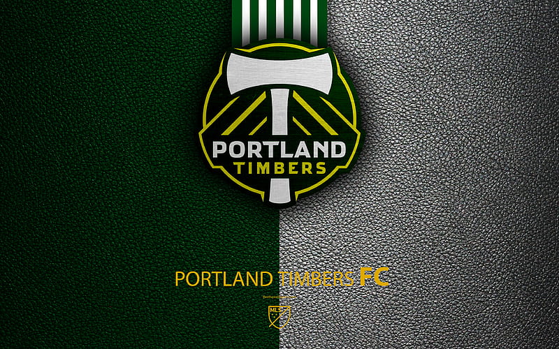 Portland Timbers FC American soccer club, MLS, leather texture, logo, emblem, Major League Soccer, Portland, Oregon, USA, football, MLS logo, HD wallpaper