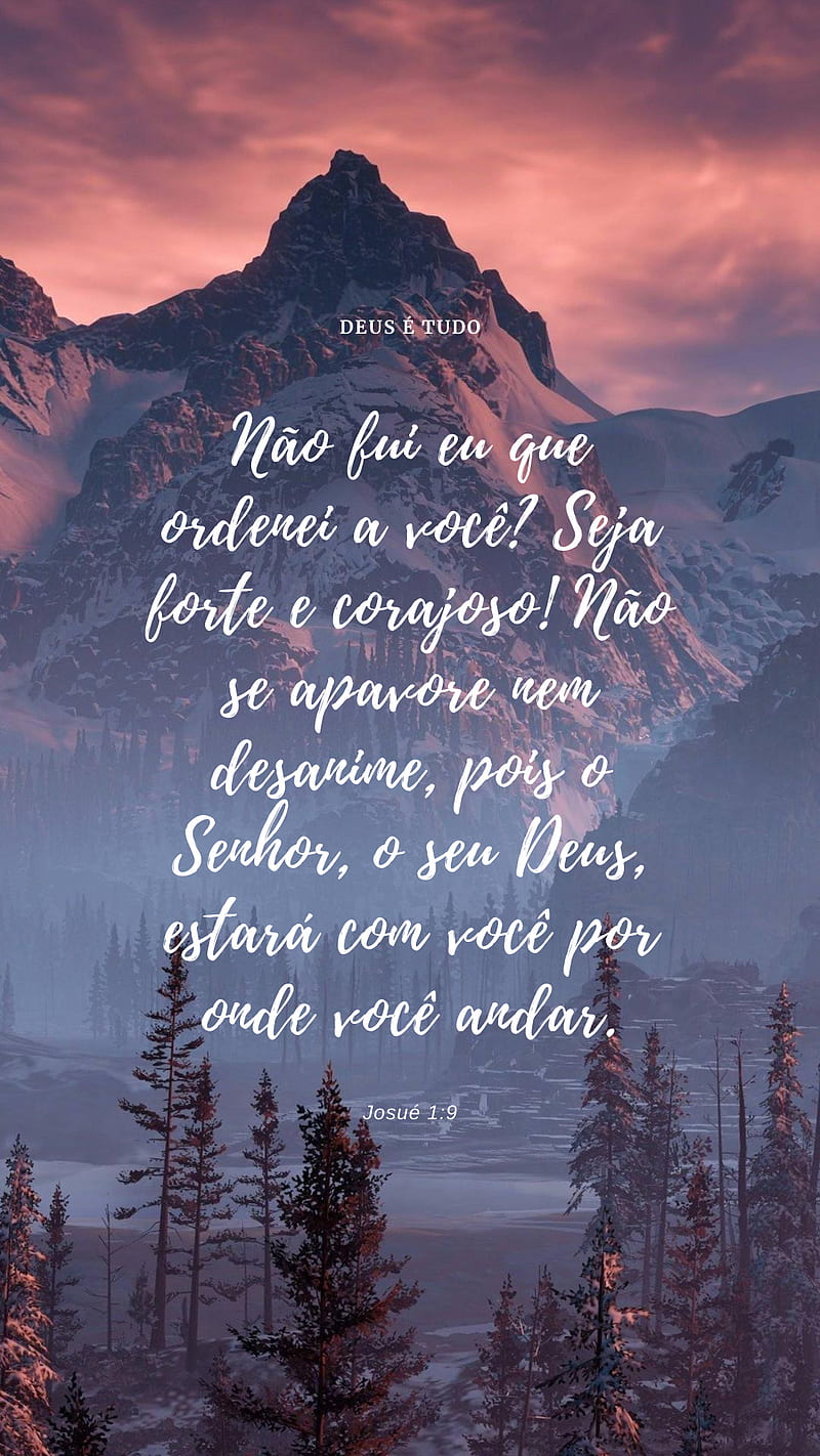 Josué 1:9, atmosphere, mountain, cristão, HD phone wallpaper