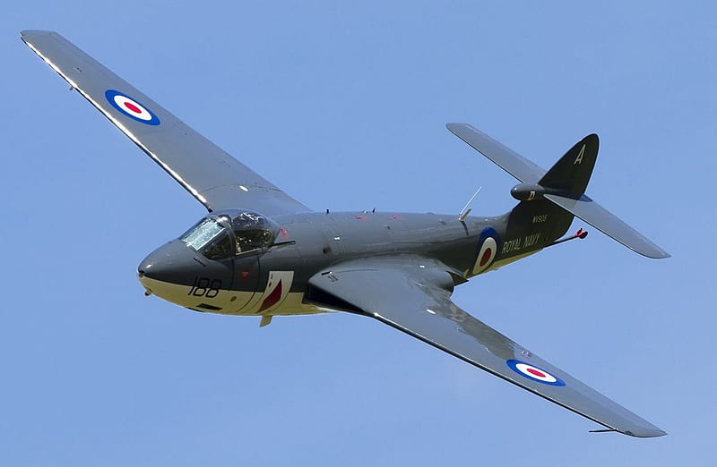 Hawker Sea Hawk, royal navy, british navy, vintage aircraft, HD wallpaper