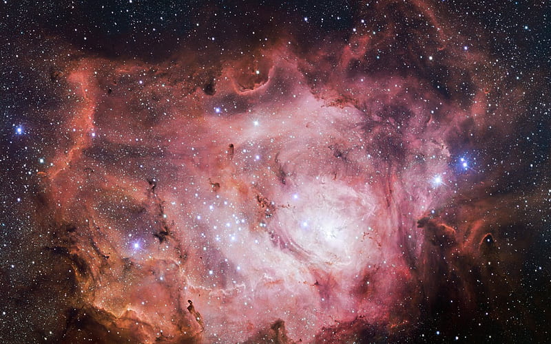 Lagoon Nebula, Stars, Dust Clouds, Nebula, Space, Universe, Galaxies, HD wallpaper