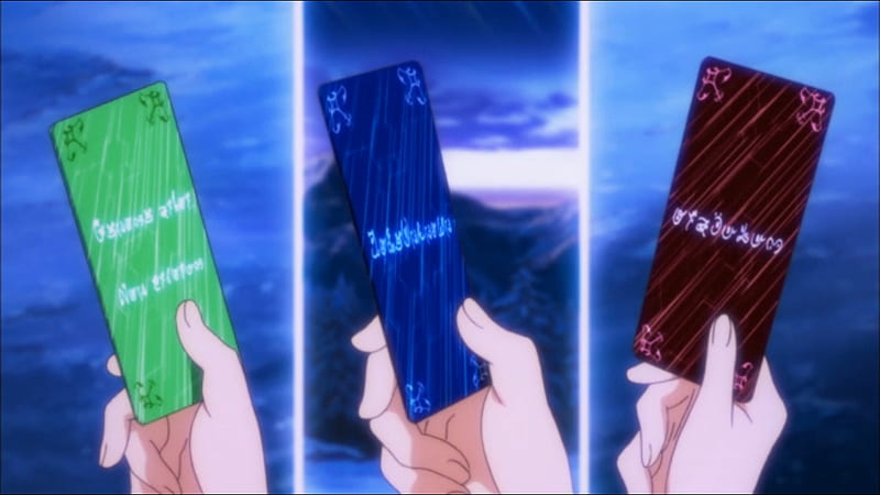 Cards, green, anime, mondaiji tachi, HD wallpaper