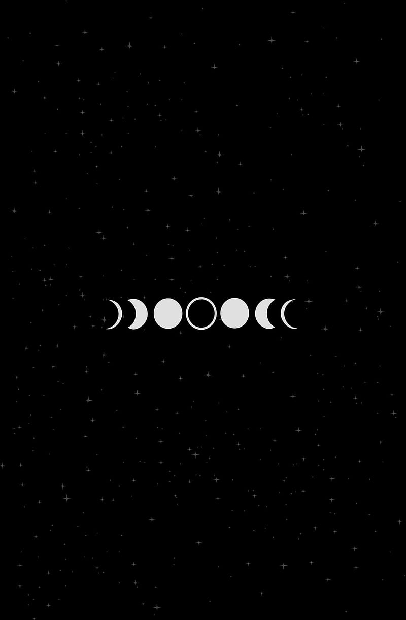 Moon Phases, Eclipse, black amoled oled background, cosmos, lunar, minimalist art minimal design aesthetic pleasing trending popular new fresh high quality phone ultra pastel colors, moon, phases, simple, space universe planets, HD phone wallpaper