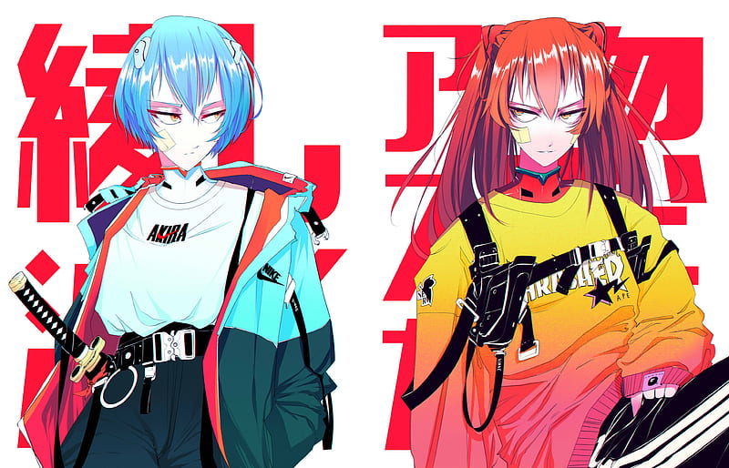 Evangelion, Neon Genesis Evangelion, Asuka Langley Sohryu, Rei Ayanami, HD wallpaper