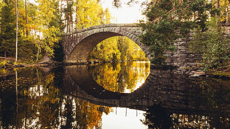 Bridges, Bridge, Fall, River, HD wallpaper