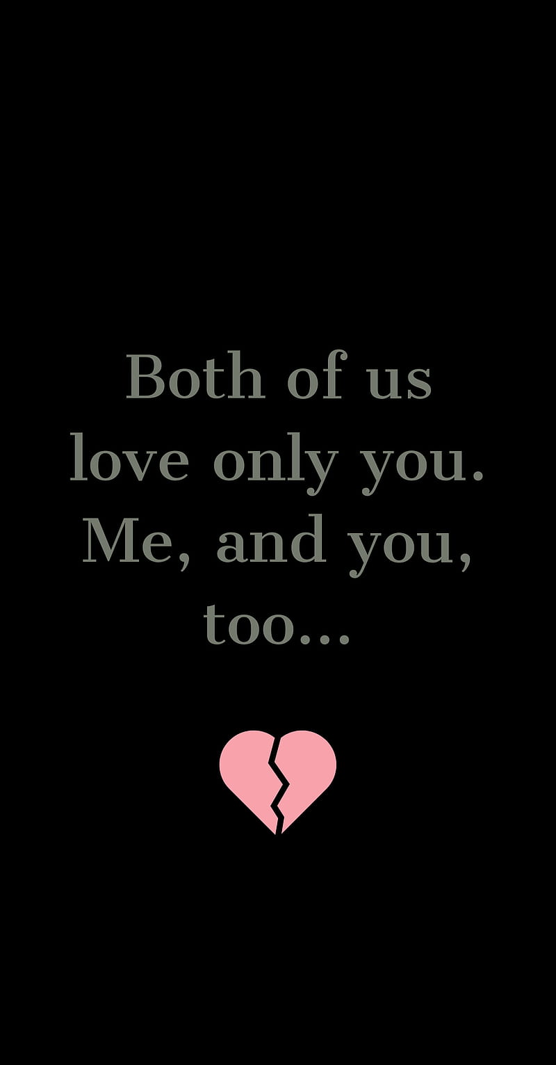 Broken heart, black, both, lonely, love, me, pink, valentine, you, HD phone wallpaper