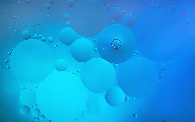 Water drops in oil, vara, texture, water drops, summer, skin, blue, HD wallpaper