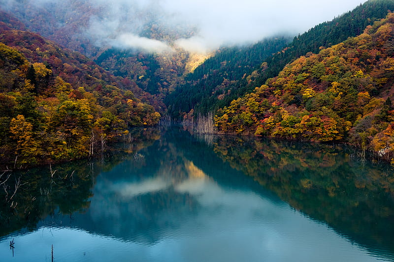 Mountain Lake In Autumn, HD wallpaper