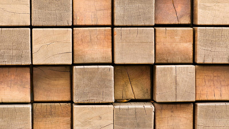 Wood, Brown, Cubes, Textures, HD wallpaper