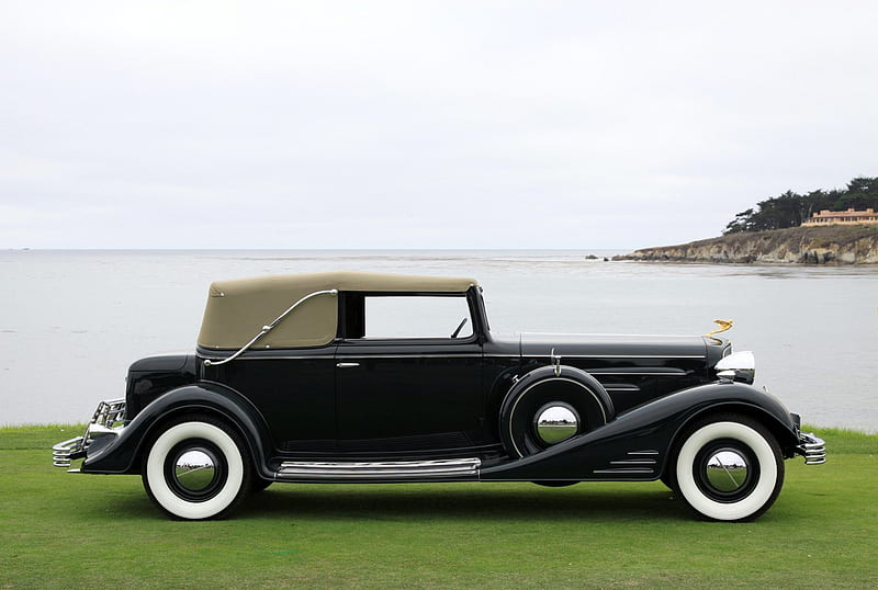1933-Cadillac-452C-Fleetwood-Convertible-Victoria., Classic, Whitewalls, Spare Tire, Gm, HD wallpaper