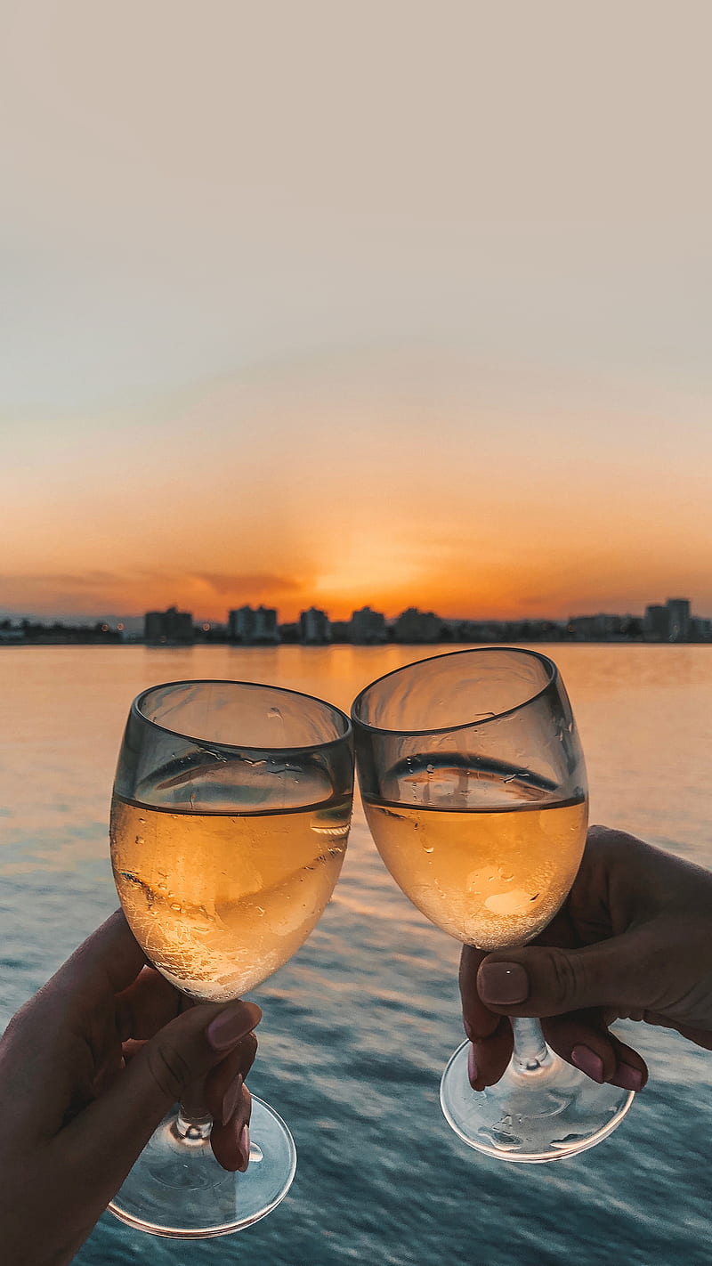 Cheers | Moody, sunset, wine, HD phone wallpaper