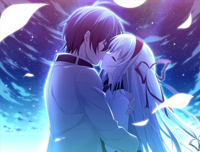 Cute Anime Couple, kis, kiss, cute, animeboy, animegirl, animekiss