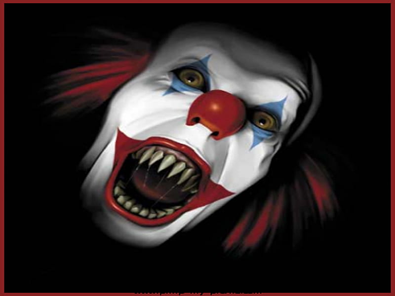 clown back 1024x 768. jpg, cg, evil, digital art, horror, clown, creepy, spooky, wild, beast, scary, face, macabre, clowns, dark art, abstract, demon, laughing, makeup, dark, fangs, monster, creature, HD wallpaper