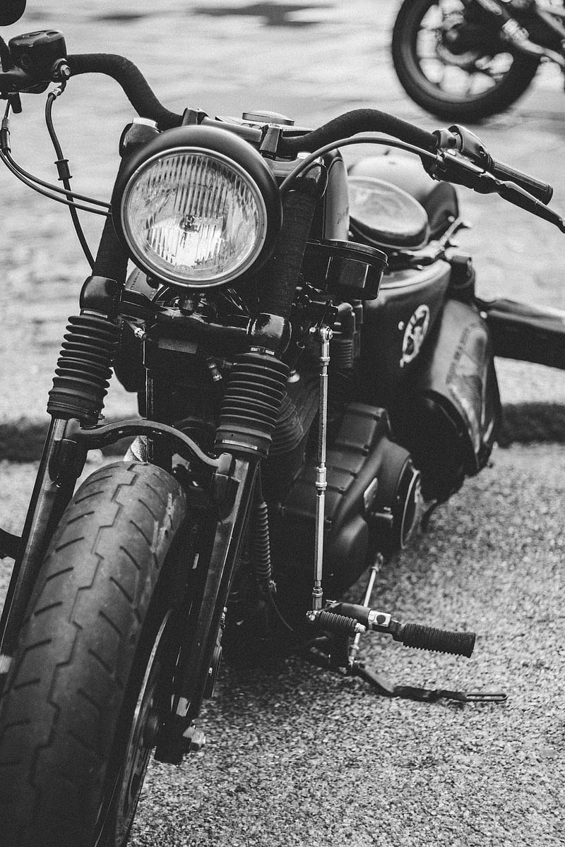 grayscale of cruiser motorcycle, HD phone wallpaper