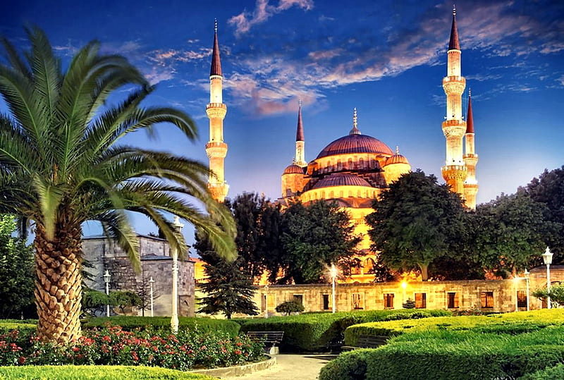 Blue Mosque architecture, bonito, Turkey, graphy, National Moument, wide screen, scenery, HD wallpaper