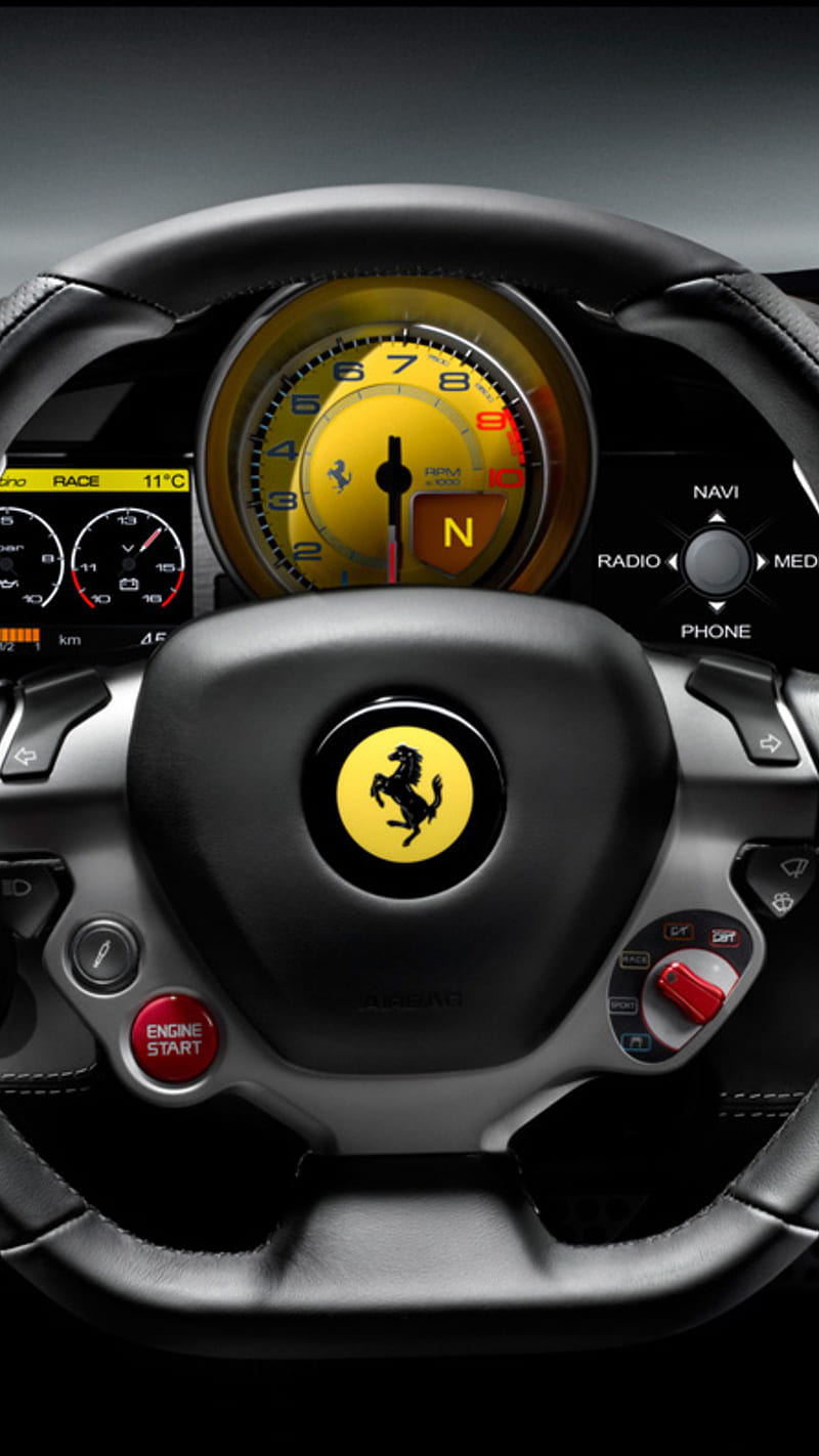 Inside Ferrari , car, super car, HD phone wallpaper
